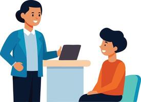 Professional Consultation Between a Smiling Advisor vector