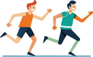 Dynamic Illustration of Two Athletes Running vector