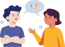 Engaging Illustration of Two People Discussing a Topic with a Focus on Communication vector