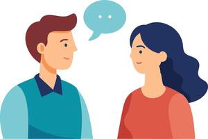 A Friendly Conversation Between Two People with Speech Bubble Presentation Dialogue vector