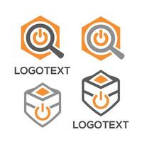 Power Button logo design set vector