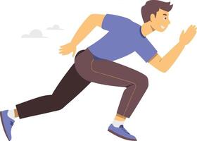 Runner in a illustration sprinting forward, symbolizing athletic performance, speed, and determination vector