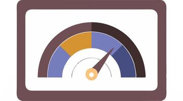 Dashboard with a meter needle pointing to high, symbolizing performance, efficiency, and success in design vector