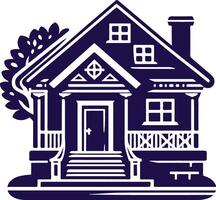Rustic Cottage Silhouette with for icon vector