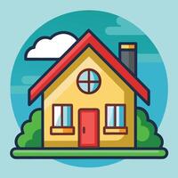 Contemporary House Icons with Bold, Geometric Architecture vector