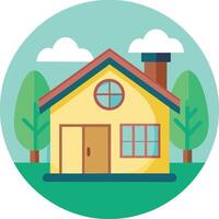 Mid-Century Modern House Icons with Retro Design Elements vector
