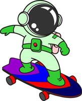 An astronaut riding a skateboard vector