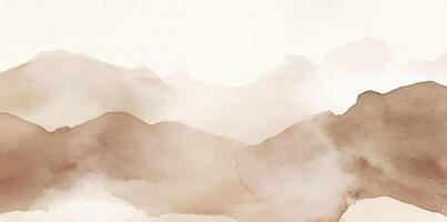 Abstract horizontal watercolor background. Hand drawn brown beige texture. Brush stroked painting pastel color vector