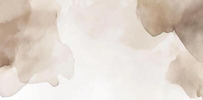 Abstract horizontal watercolor background. brown hand drawn texture. Brush stroked painting pastel beige color vector
