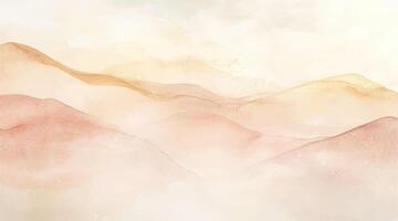Abstract horizontal watercolor background. Brush stroked painting pastel warm color watercolour. Hand drawn texture vector