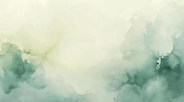 Abstract horizontal green watercolor background. Hand drawn texture. Brush stroked painting pastel color watercolour vector
