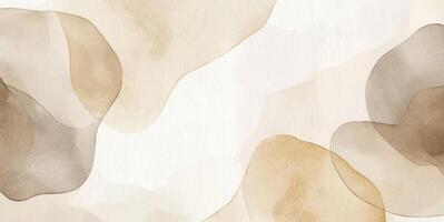 Abstract horizontal brown watercolor background. Brush stroked hand drawn painting pastel color vector