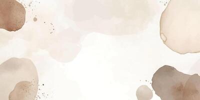 Abstract horizontal brown watercolor background. Hand drawn texture. Brush stroked painting vector