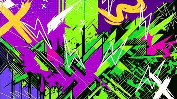 Abstract graffiti background with scribble, grunge and tagging hand-drawn style. Street art graffiti wall art vector