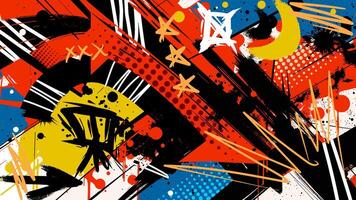 Abstract graffiti background with throw-up, scribble, grunge and tagging with splatter effects vector