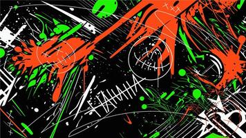 Abstract raw background with throw-up, scribble, grunge and tagging hand-drawn style. Digital wall art vector