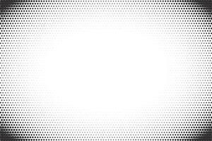 Dotted pattern in corners. Halftone background. Comic gradient fade on white bg. Modern abstract minimal frame. Pop art monochrome border. design vector