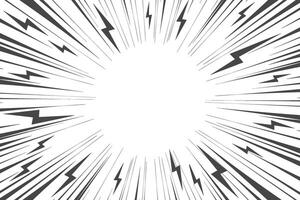 Cartoon comic background. Pop art halftone frame with thunder and flash. Manga abstract design with lightnings and explosion effect. Electric blast vintage poster and banner vector