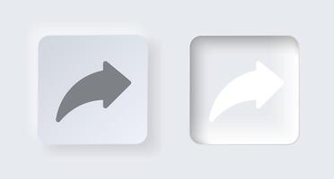 Neumorphic arrow button for interface application or web design. Simple elegant neumorphism trendy designs element UI components isolated on white background. vector