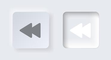 Neumorphic back forward button for interface application or web design. Simple elegant neumorphism trendy designs element UI components isolated on white background. vector