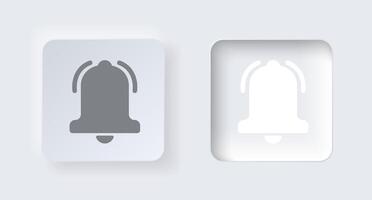 Neumorphic alarm button for interface application or web design. Simple elegant neumorphism trendy designs element UI components isolated on white background. vector