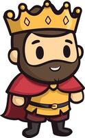 King in Medieval Fantasy A Royal Character with Crown and Robe vector