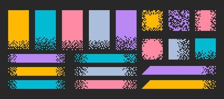 Abstract pixel title, header and text box. Layout with mosaic edges vector