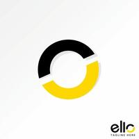 Logo design graphic concept abstract creative premium stock initial O or CC font cutting shadow top down. Related monogram typography branding vector