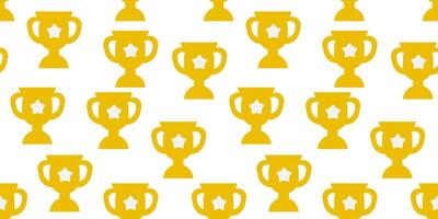 Trophy Pattern background. Gold Trophies Seamless Pattern. gold medal pattern background. competition theme pattern. vector