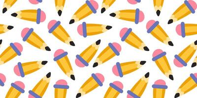 Back to school theme pattern. School and Education Pattern background. pencil seamless pattern. pencil pattern. Back to school Background. School seamless background. Education theme pattern. vector