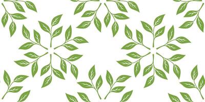 green leaves pattern background. Green tea leaf seamless pattern. tea leaves pattern background. seamless patterns with green leaves of tea. vector