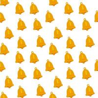 Ringing bell pattern background. bell seamless pattern background. gold bell pattern background. vector