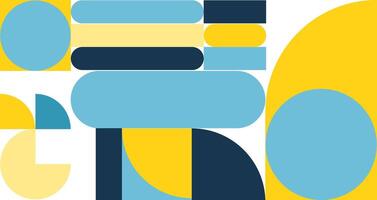A colorful abstract design with blue, yellow and white shapes vector