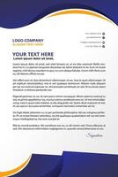 A letterhead template with a blue and orange design vector