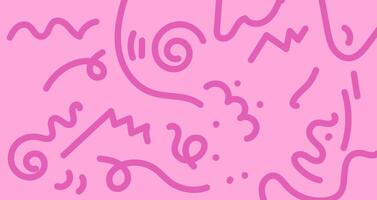 A pink background with a bunch of scribbles vector