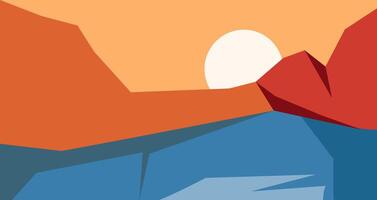 A colorful illustration of a mountain range vector