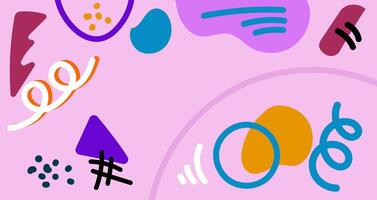 A colorful abstract background with various shapes and symbols vector