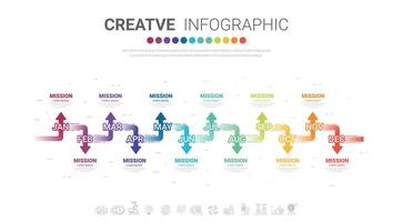 Presentation business infographic template, Timeline year. vector
