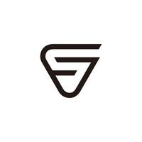 letter gs triangles stripes negative space lines simple logo vector