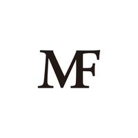 letter mf simple linked font serif logo vector