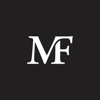 letter mf loop linked 3d flat logo vector