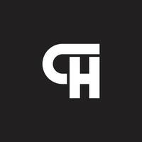 letter ch linked simple geometric logo vector