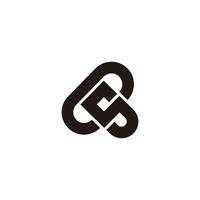 letter cs linked chain simple geometric logo vector
