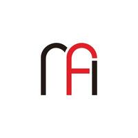 letter mf linked loop colorful simple logo vector