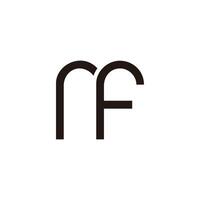 letter rf simple linked loop geometric line logo vector