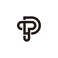 letter td linked overlapping simple logo vector