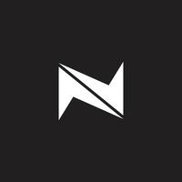 letter nv linked motion arrow simple geometric logo vector