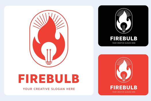 Fire Bulb Logo Design Template vector