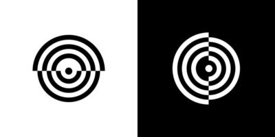 Circle line pattern logo . Round circular strip black isolated vector