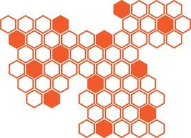 simple abstract orange color rendom honeycomb pattern polygon with orange and orange on a white background vector